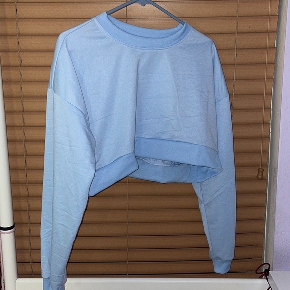 3 pack of brand new cropped sweaters new without tags. Black white and blue. - Picture 2 of 7